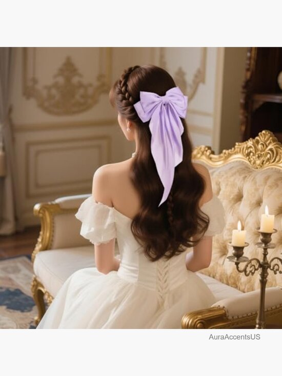 31 Pcs Large Satin Hair Bows with Clips for Thick Thin Hair